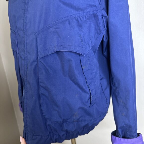 Pacific Trail Vintage 80s Windbreaker M Color Block Navy Purple READ - Picture 6 of 12